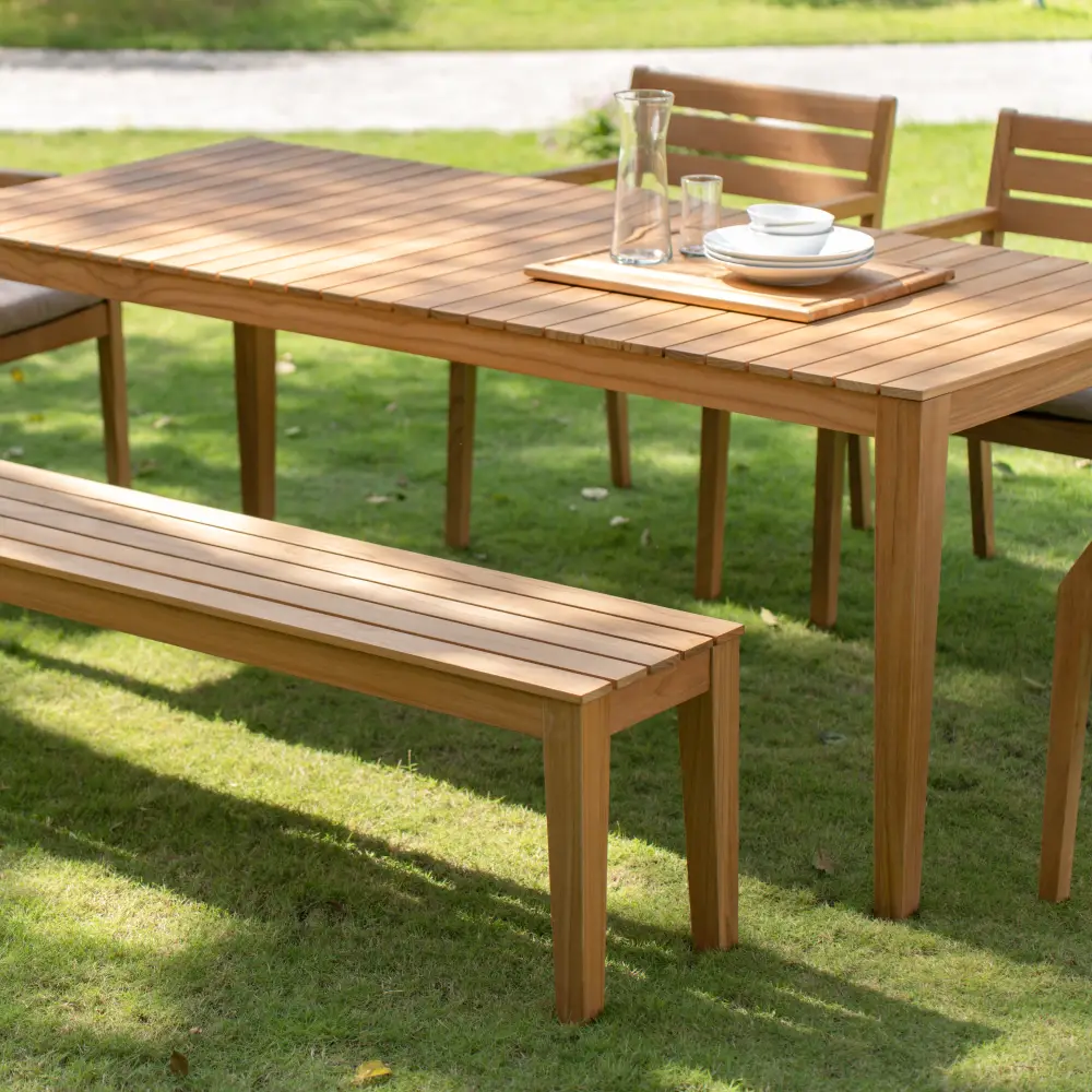 Gunnaröd bænk teak inkl. hynde beige