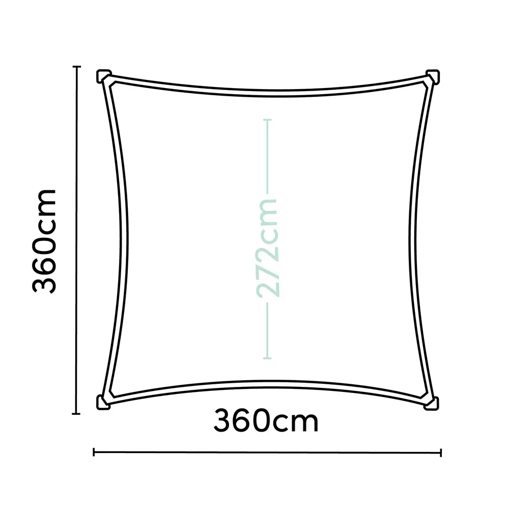 Coolfit solar sail square 360x360cm black 