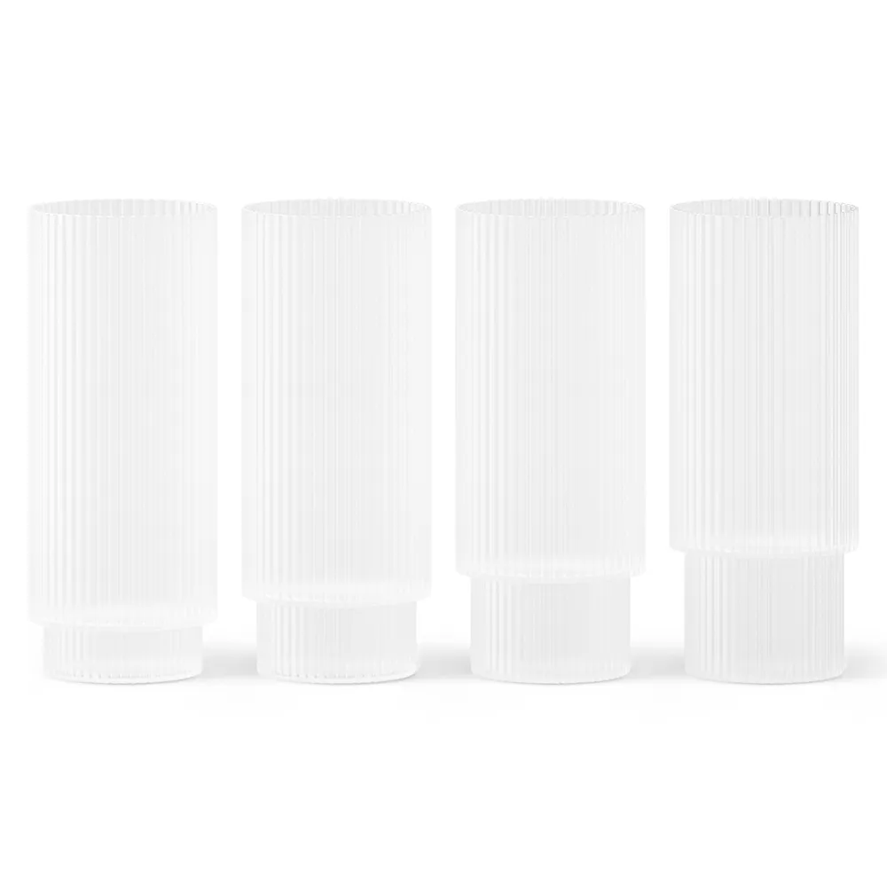 Ferm Living Ripple long drink-glas pakke med 4 Frosted