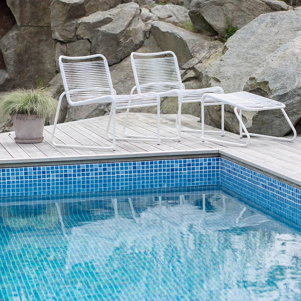 Lido lounge chair low back armchair white aluminium