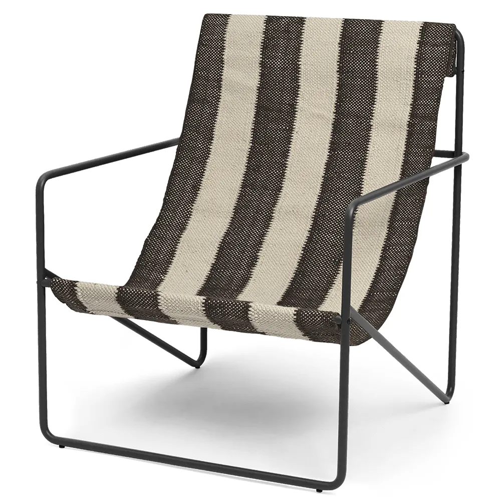 Ferm Living, Desert Lounge Lænestol Black/Off-white/Chocolate