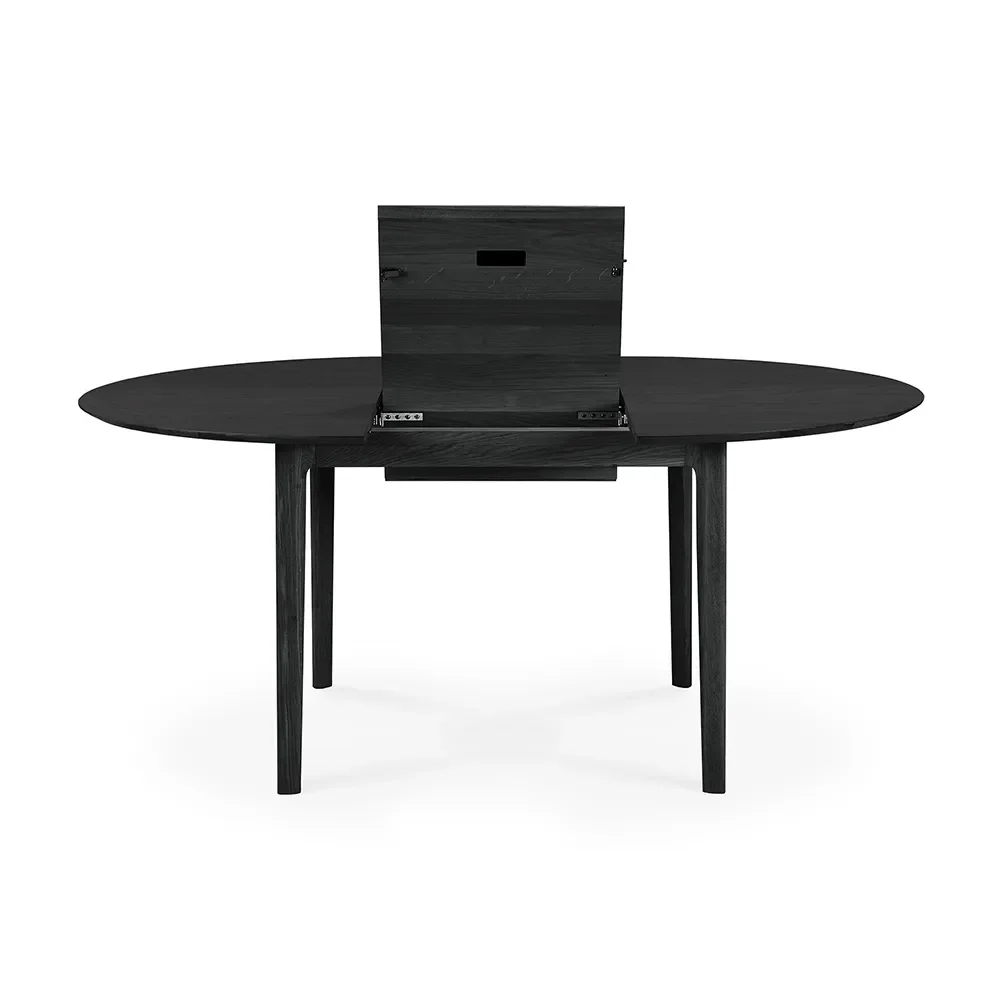 Bok Spisebord Ø129-179 Sortlakeret eg