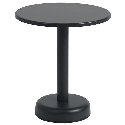 Linear Steel Sofabord Ø42 cm Anthracite Black 