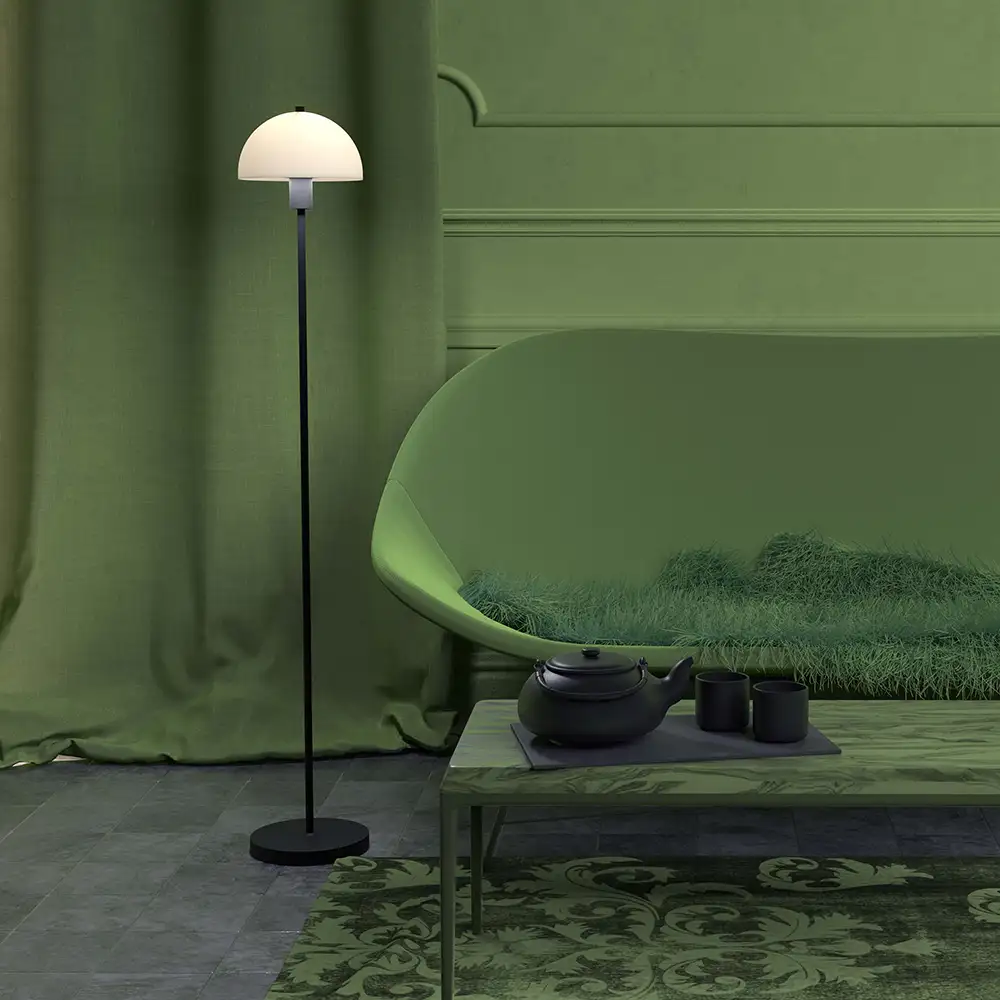 Vienda gulvlampe sort/glas E14