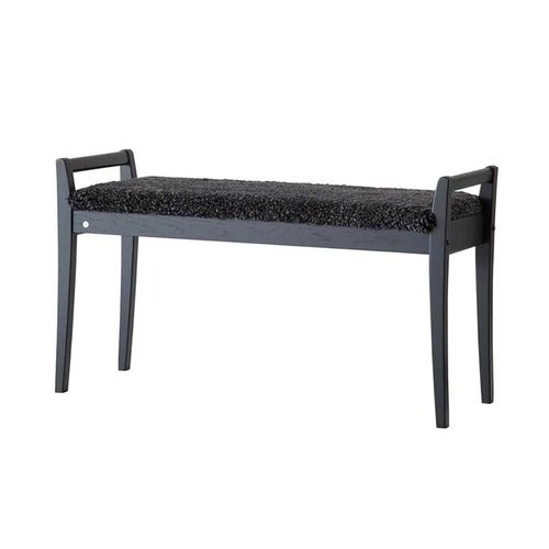 Meja Bench Sortbejdset eg/fåreskind Mørkegrå