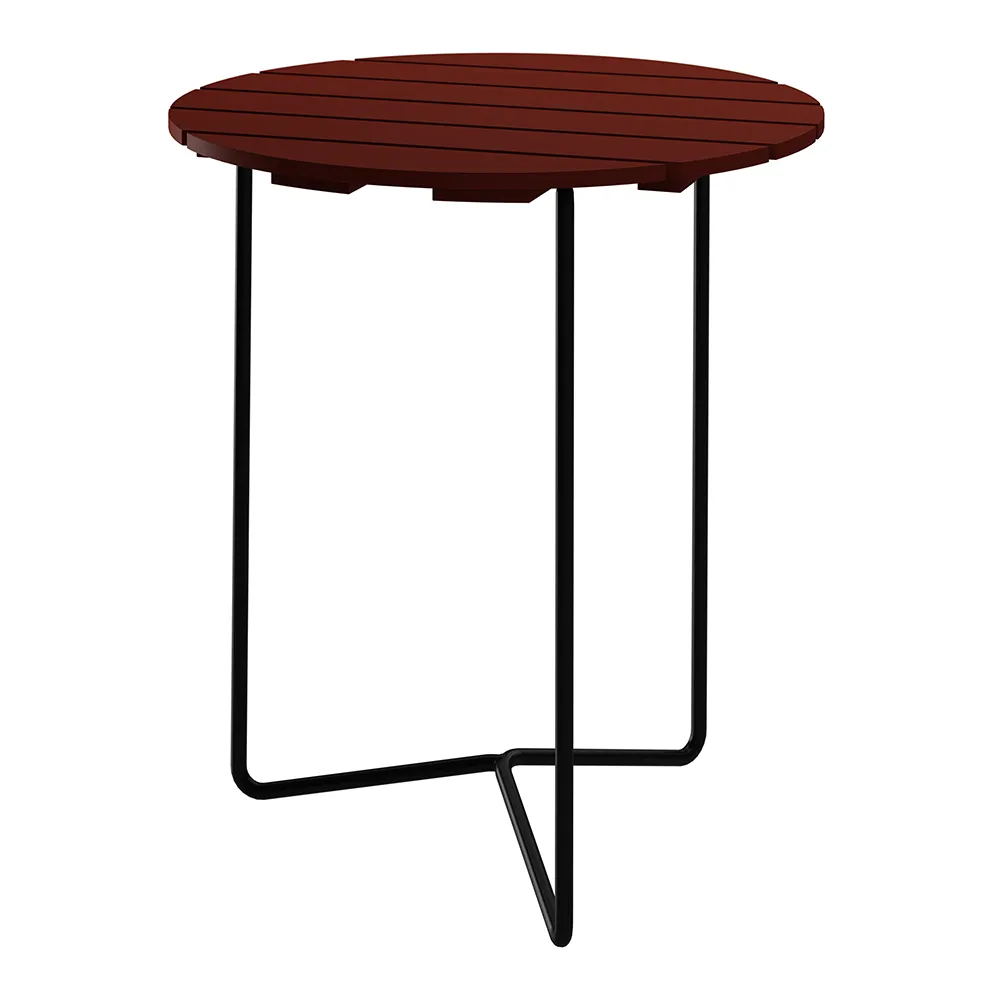 Grythyttan Stålmöbler, Bord 6B 60 cm Mørkerød / sort
