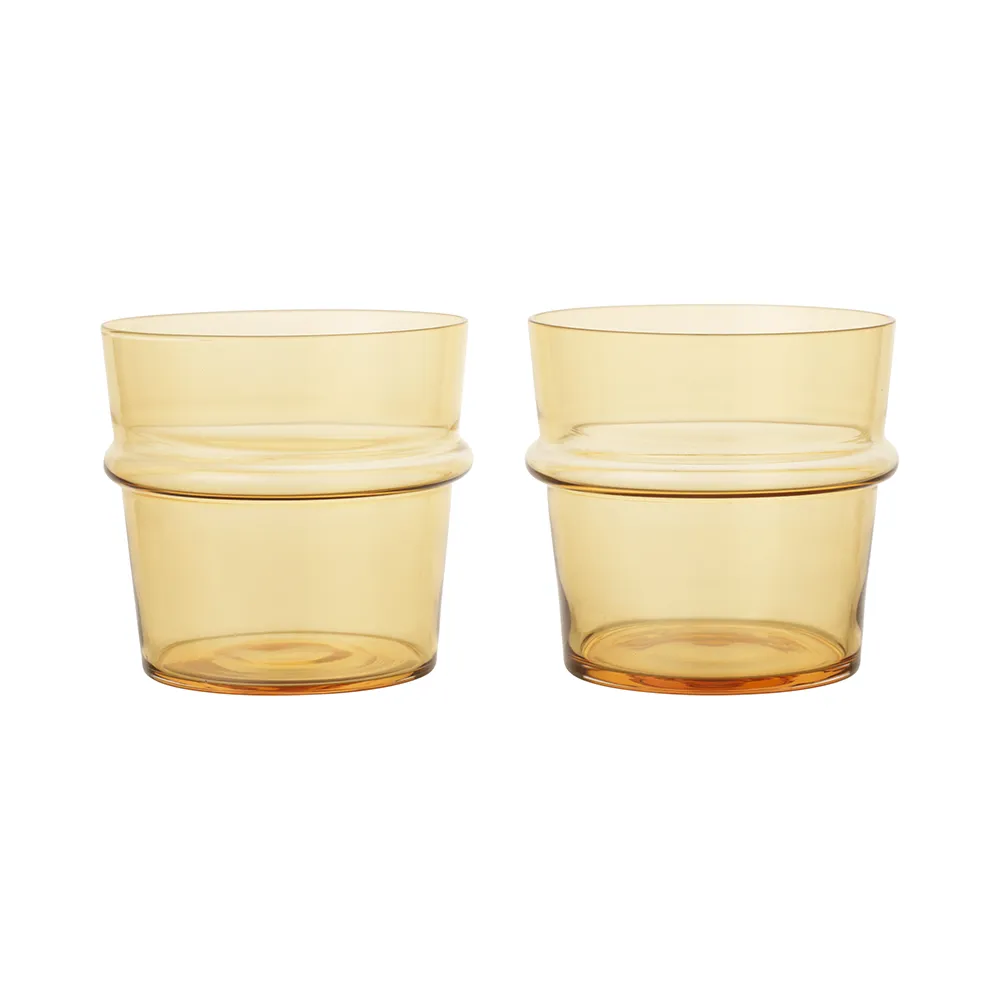 Ferm Living Boya drikkeglas lavt 30 cl 2-pak Yellow