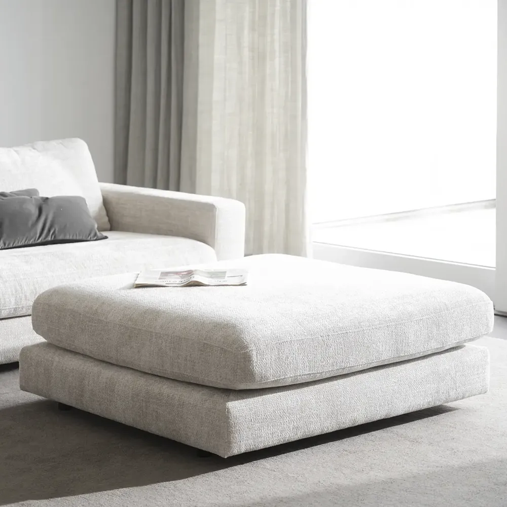 Duncan fodskammel stof Robin lysegrå