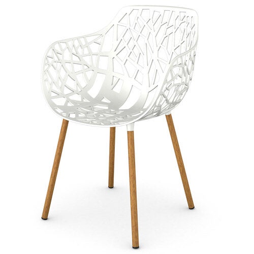 Forest Stol med armlæn Iroko/White