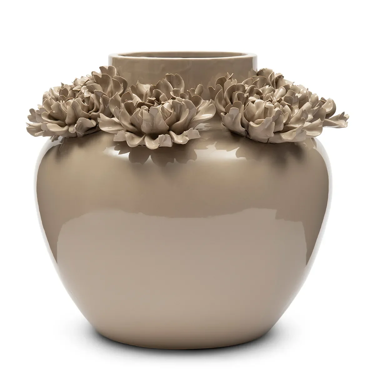 Håndlavet Vase Blossom Edge H31 cm Flax