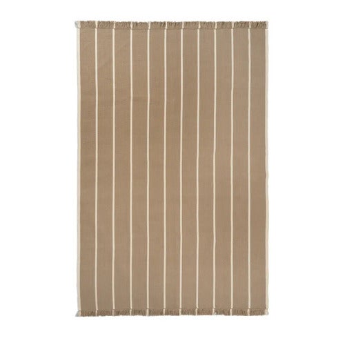 Calm Kelim Tæppe  200x300 cm - Dark Sand/Off-white