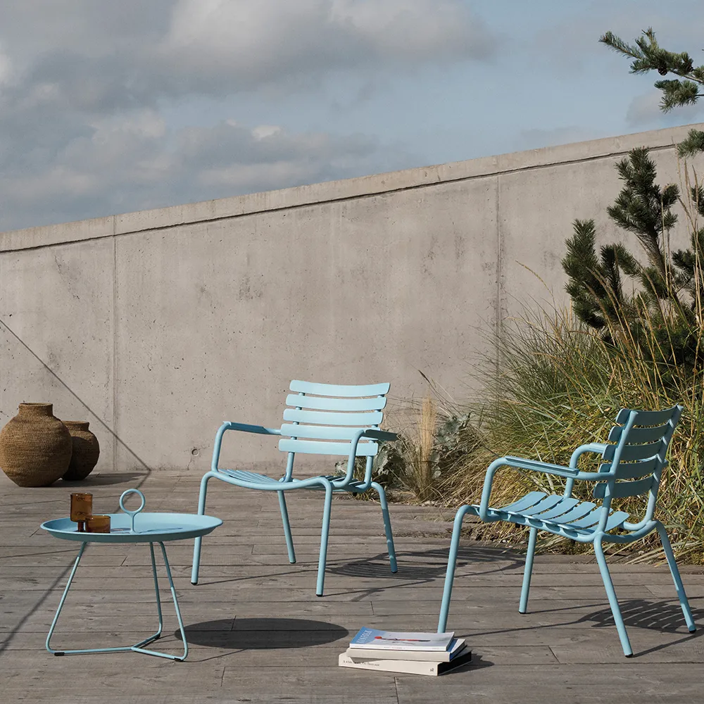 EYELET sidebord Ø57,5 Isblå