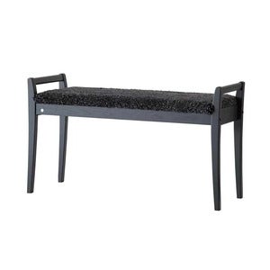 Meja Bench Sortbejdset eg/fåreskind Mørkegrå