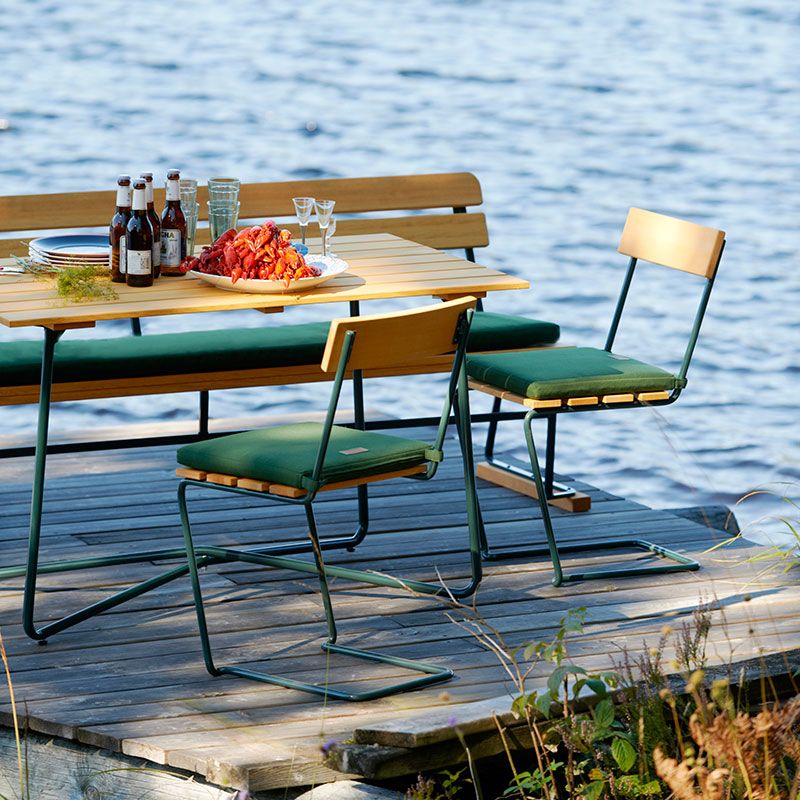 Bord 25A 120 Ubehandlet Teak/Varmgalvaniseret Understel Grythyttan Stålmöbler