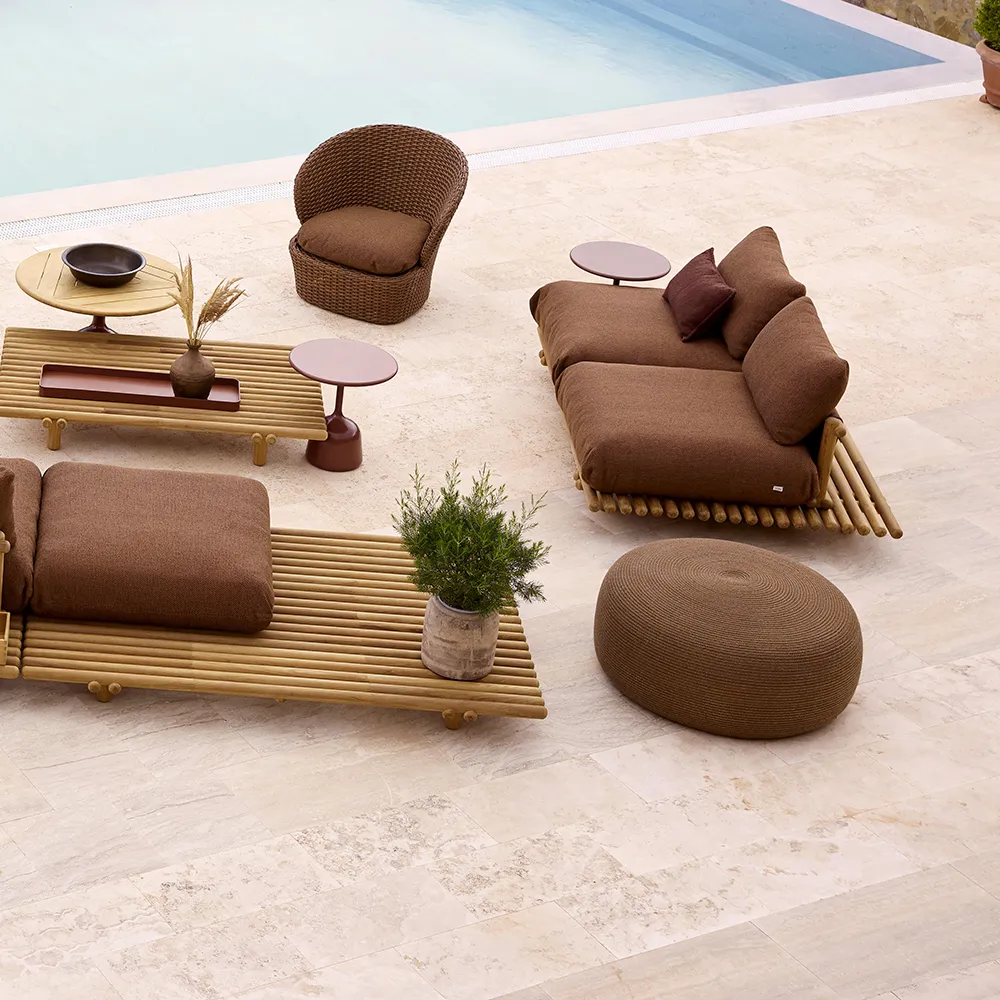 Circle fodskammel ekstra stor Umber brown Soft Rope