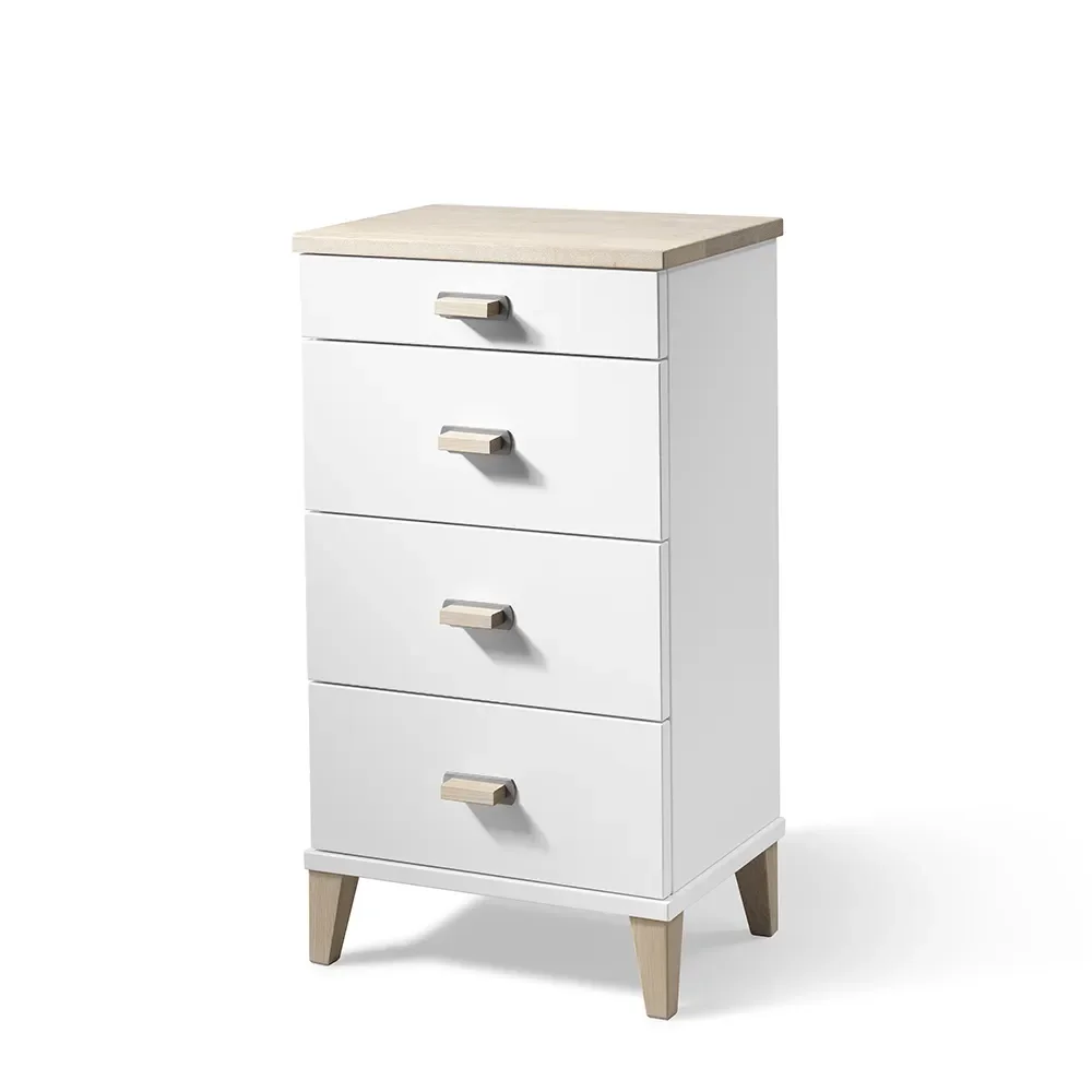 Oscarssons Möbel, Malva Kommode H76 B40 cmHvid lak/Hvidolieret eg