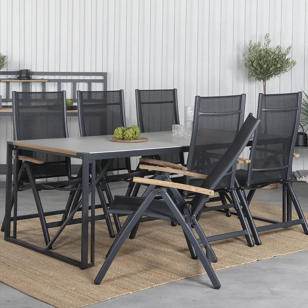 Panama positionsstol sort 2-pak