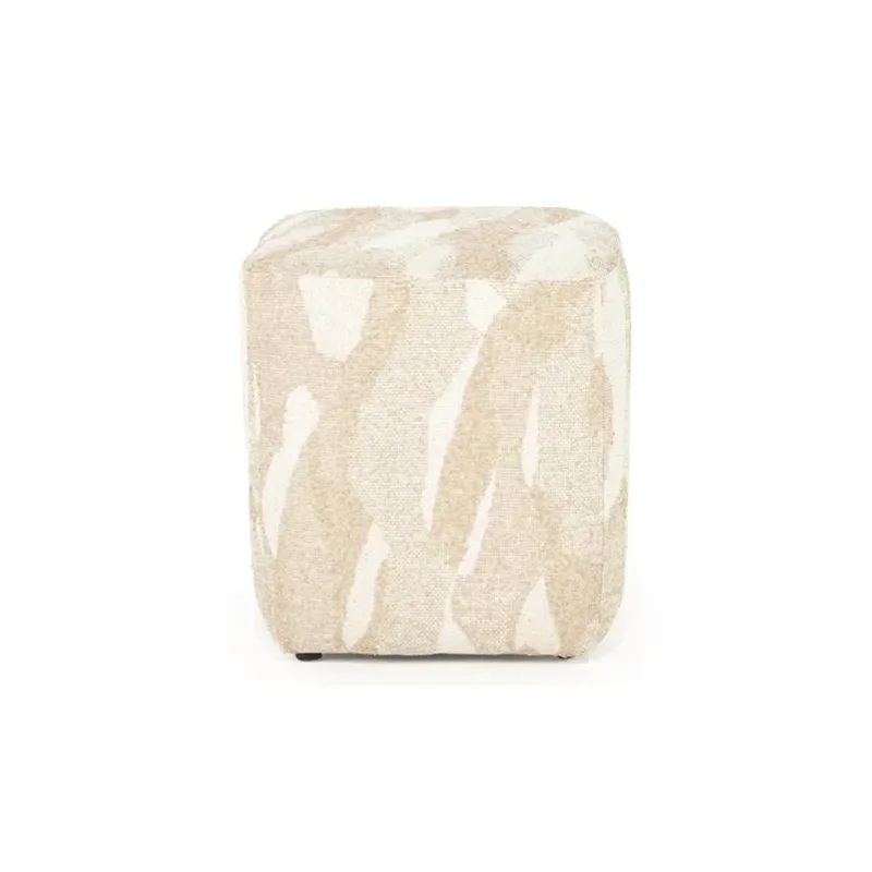 By-Boo, Pouf Rytm small - beige 43x43x46 cm