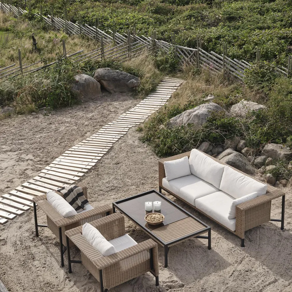 Shell Sofa Teddy Rice/ Black