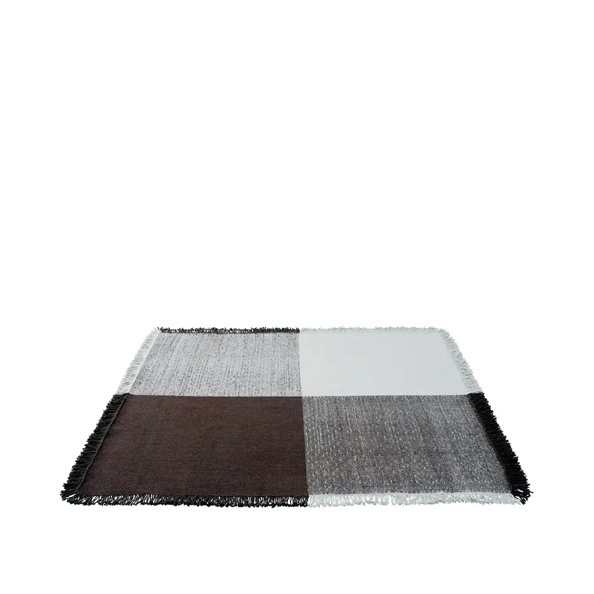 Verso-tæppe – 258 x 258 cm – Cool Grey / Mørkebrun