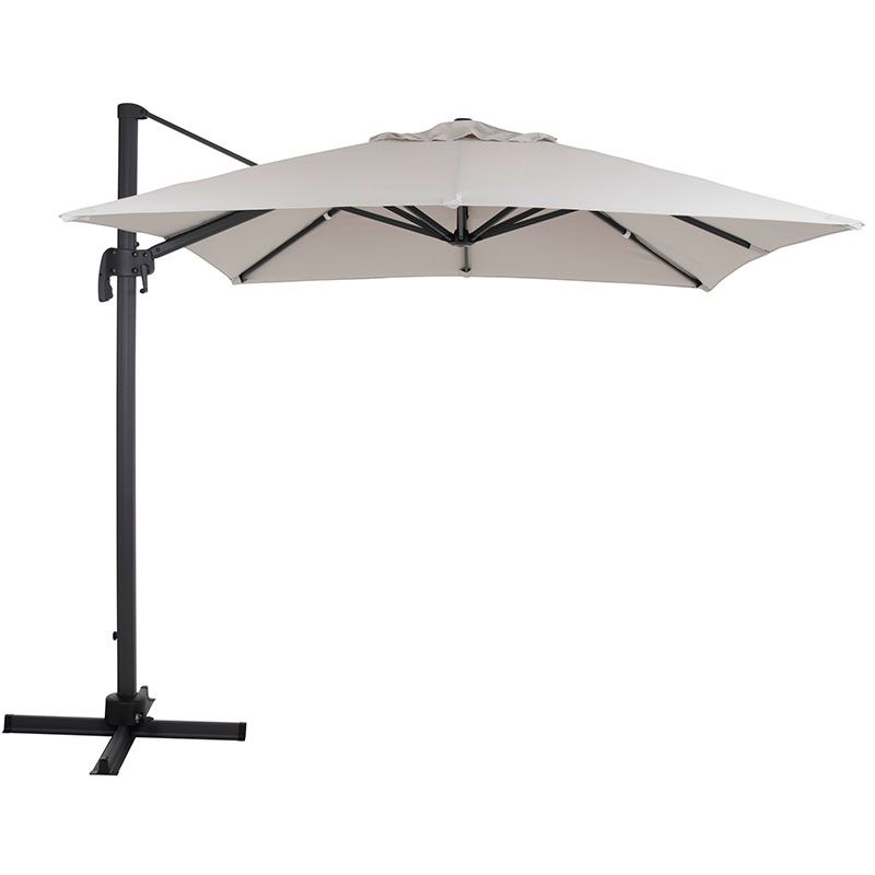 Brafab Linz fritsvævende parasol 250×250 cm grå/khaki