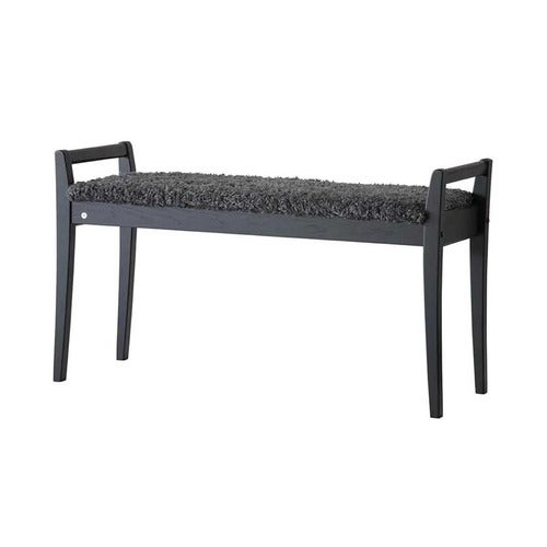 Meja Bench Sortbejdset eg/fåreskindslook Mørkegrå