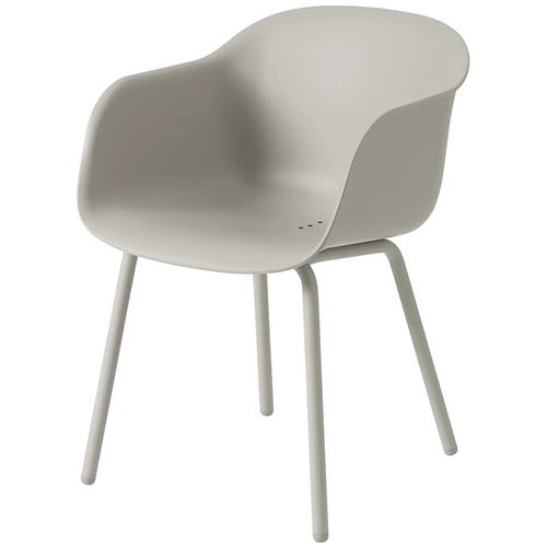 Fiber Outdoor Stol med armlæn Grey 
