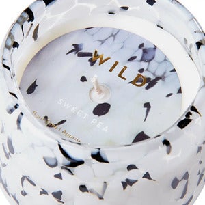 WILD Duftlys sort/hvid Ø7/9xH10 cm