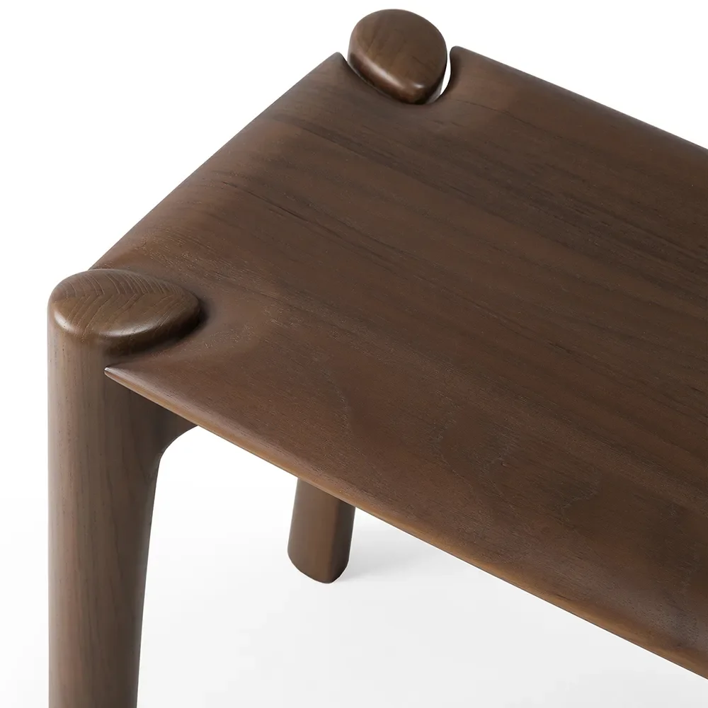 PI Bænk 35x126 cm Brunlakeret teak