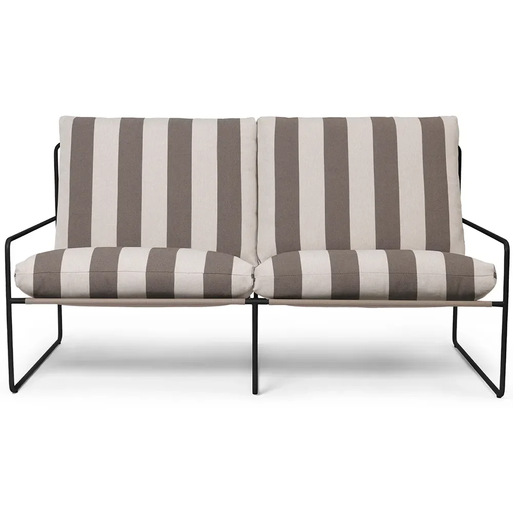 Ferm Living, Desert 2-personers sofa Stripe Black/Chocolate