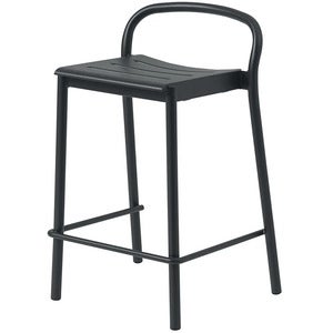 Linear Steel Lav barstol Anthracite Black 