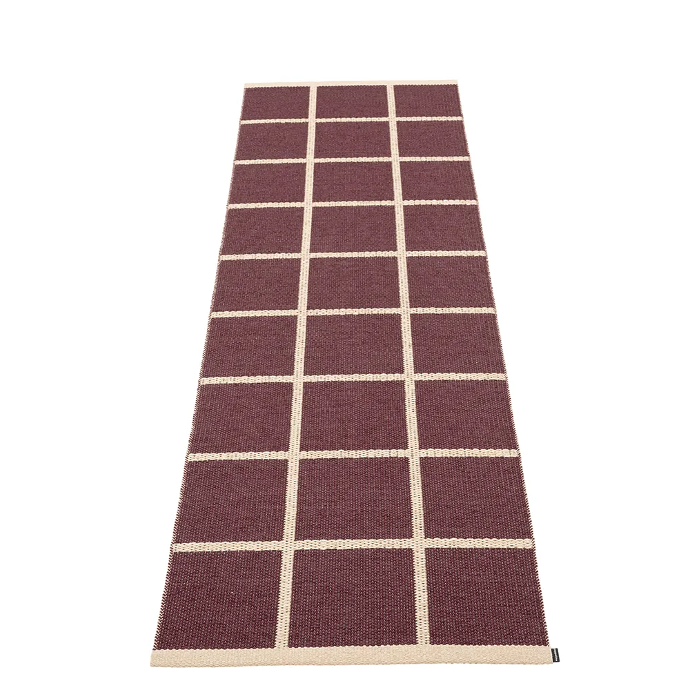 Pappelina, Vævet Tæppe Criss Burgundy 70x225 cm