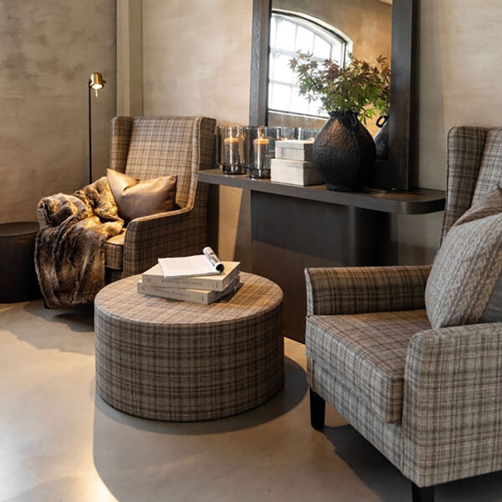  Rockwell stof lænestol - Callum ternet brun