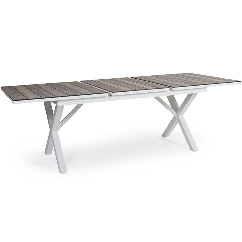 Hillmond udtræksbord 100x166-226 cm hvid/natur