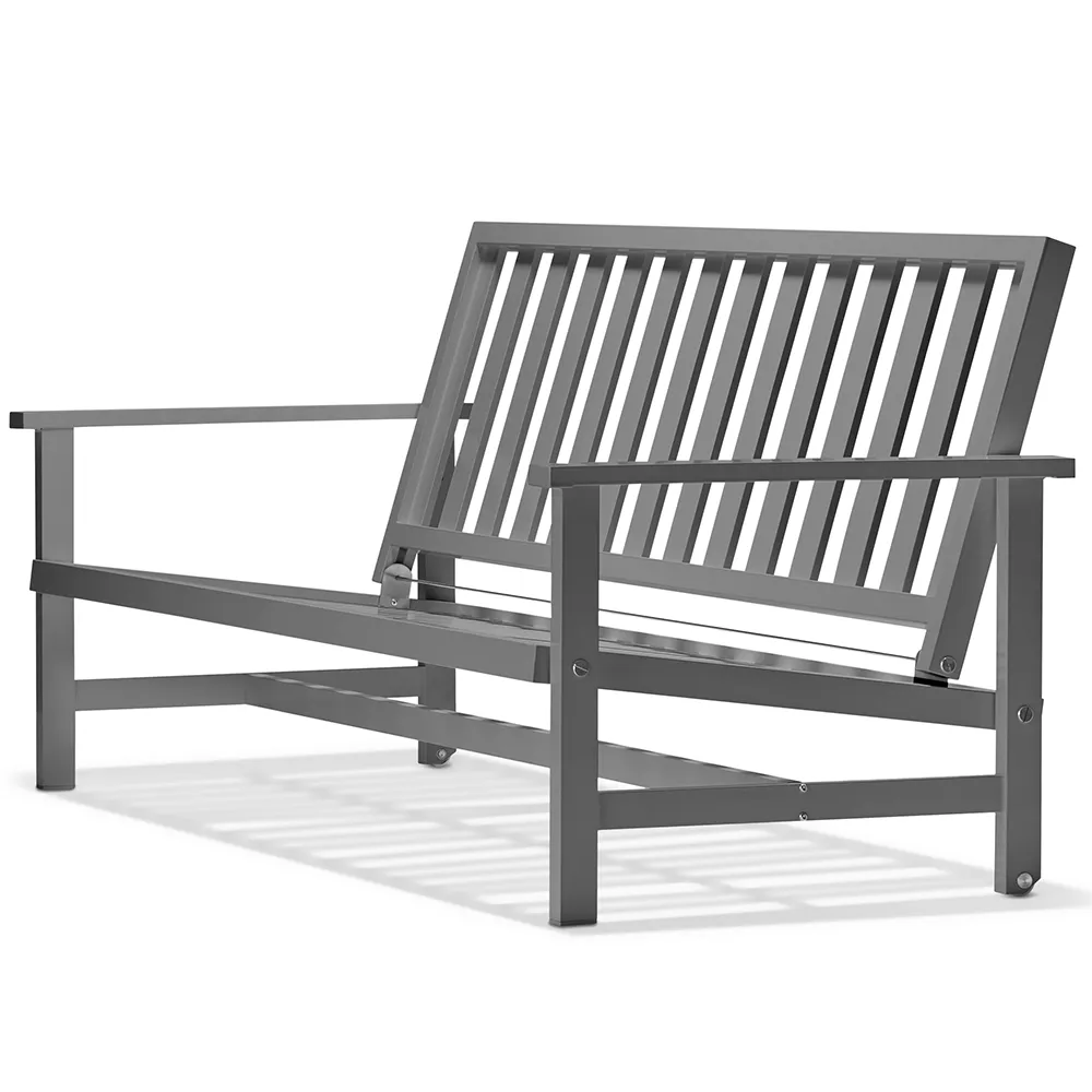 Sofa 3-personers aluminium grå 