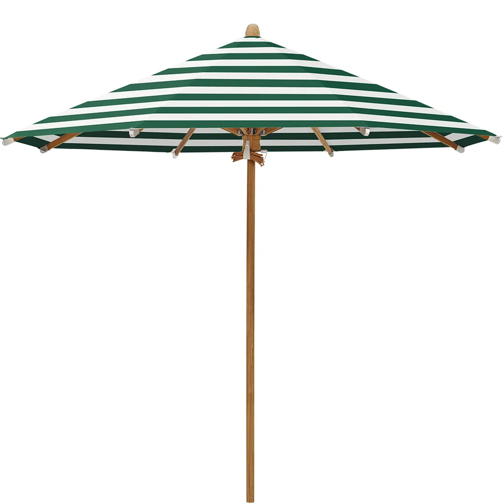 Glatz Teakwood parasol 300 cm Kat.5 589 Green Stripe