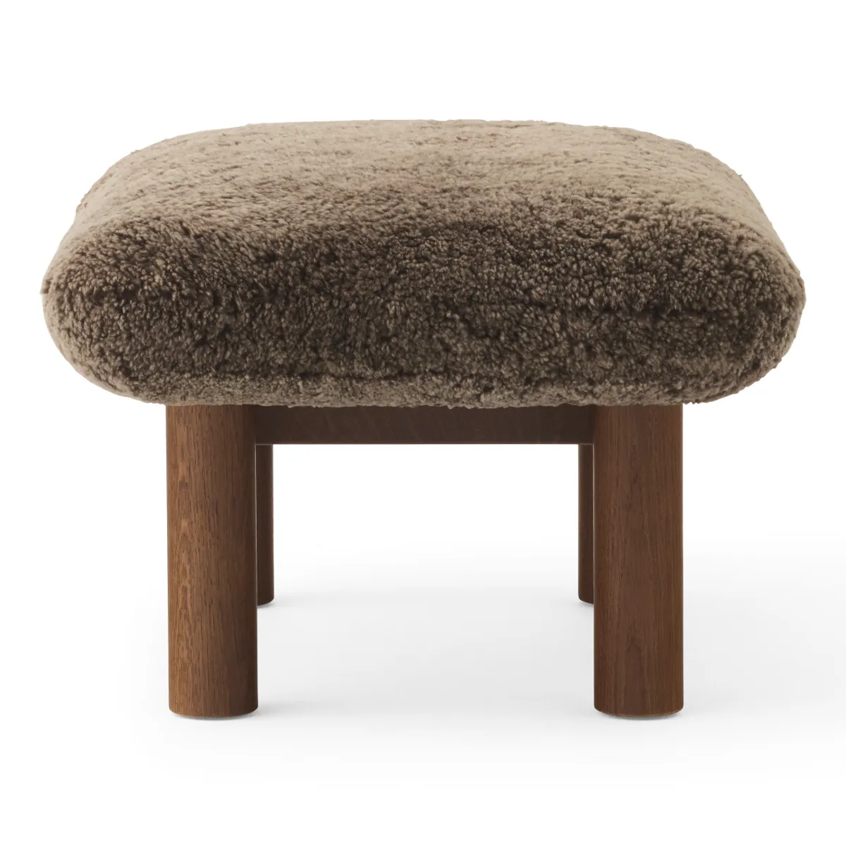 Brasilia skammel mørkbejdset massiv eg, Sheepskin Nevotex Root