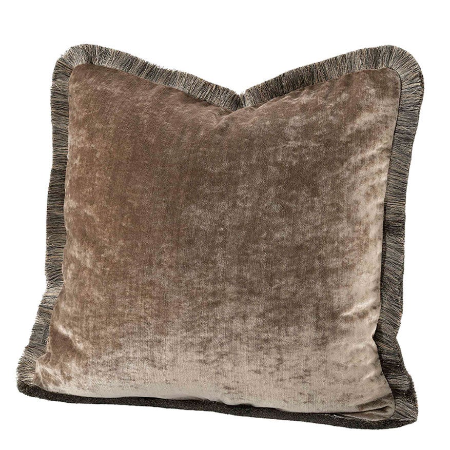 Garda Velvet Beige Pudebetræk Fringe 50x50 Artwood