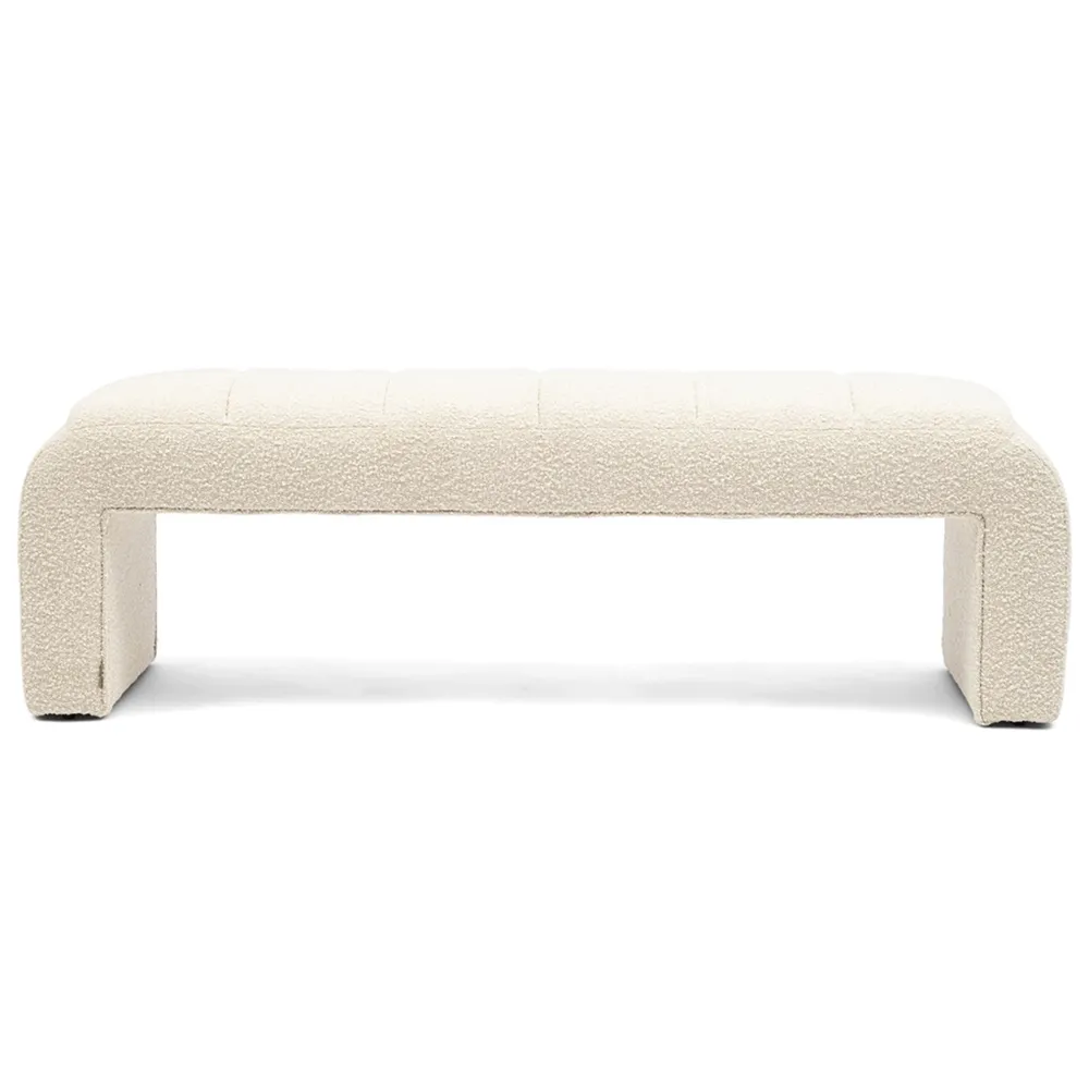 Brera Bænk bouclé hvid