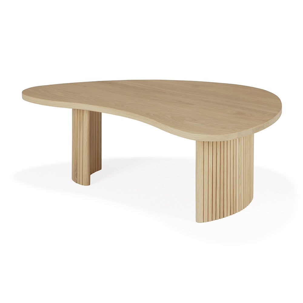 Boomerang sofabord egetræ 90x61 cm