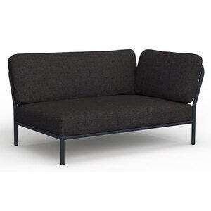 Level lounge sofa, sodgrå Sunbrella, højre hjørne, aluminium