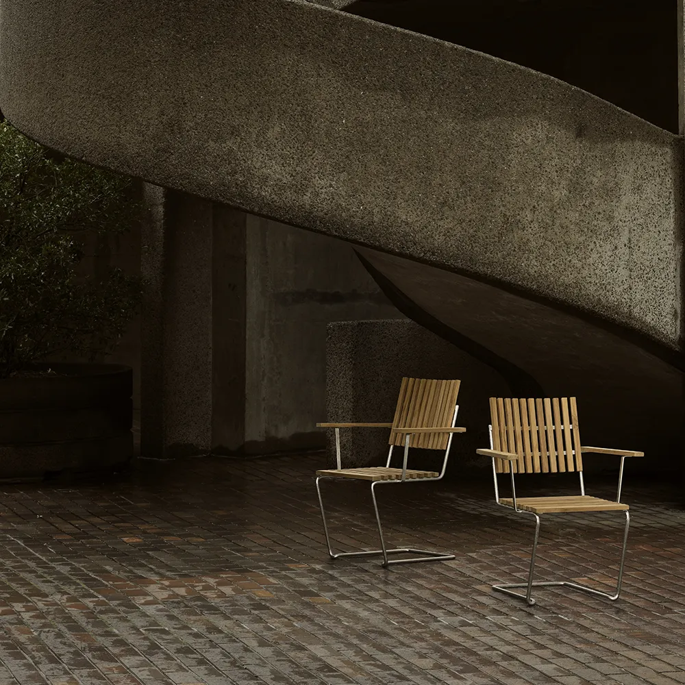 Bovik lænestol teak / galvaniseret