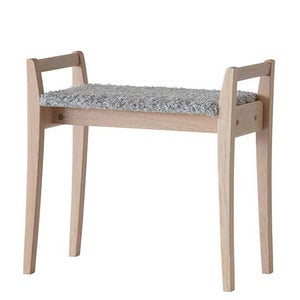 Meja Stool Hvidolieret eg/fåreskindslook Lysegrå