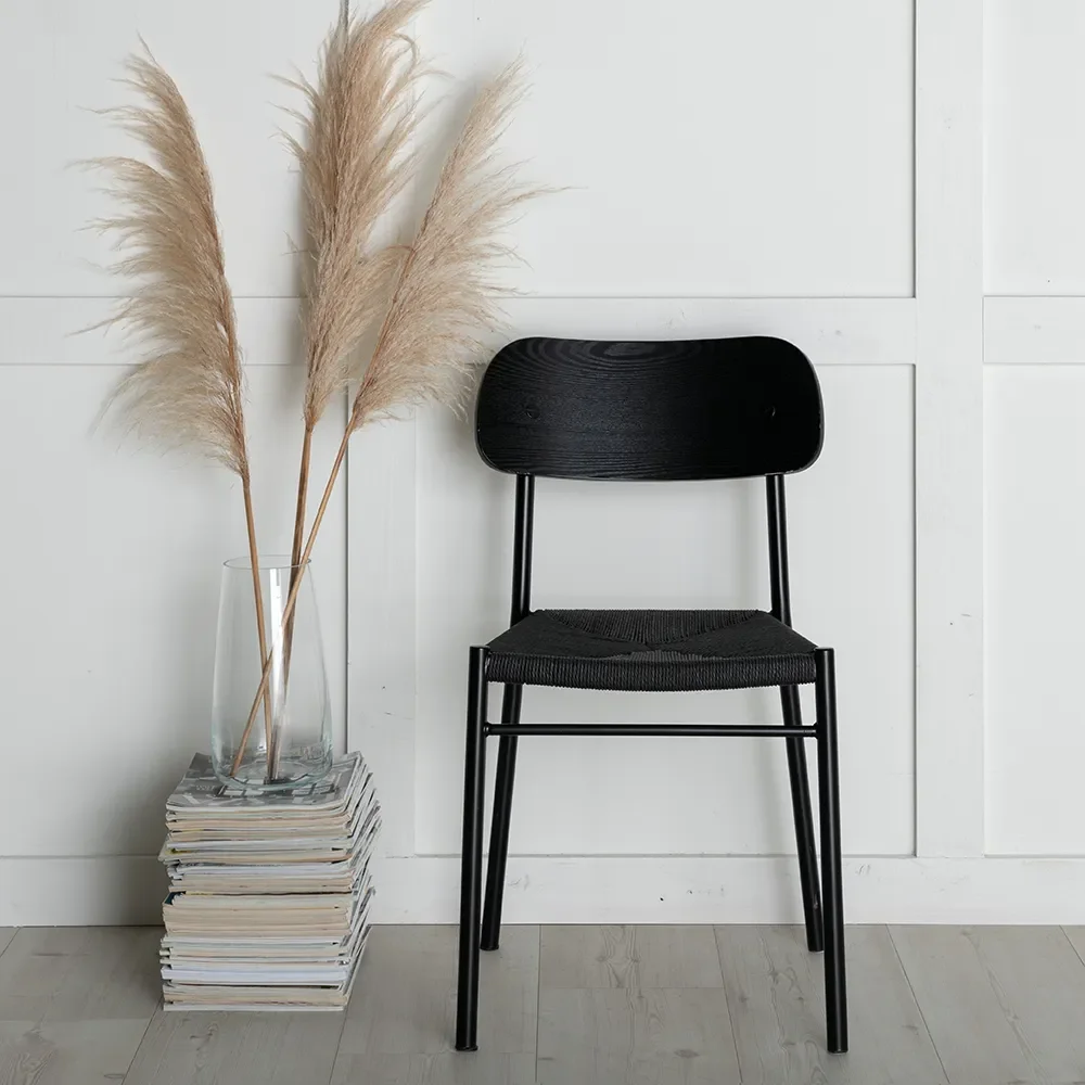 Polly spisebordsstol sort 2-pak