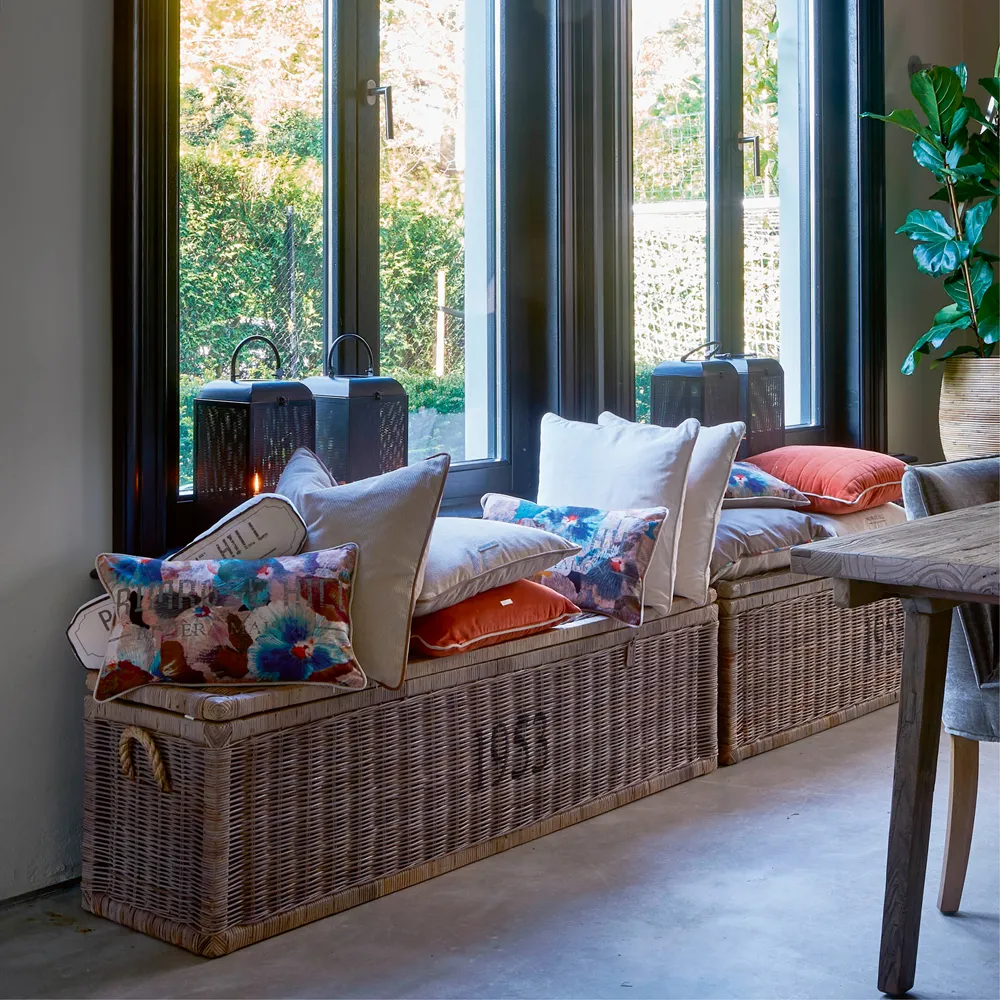 Rustik rattan kiste, 160x40 cm