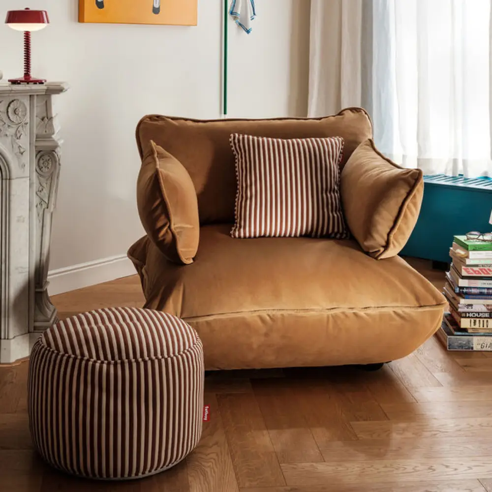 Sumo armlæn velvet recycled almond