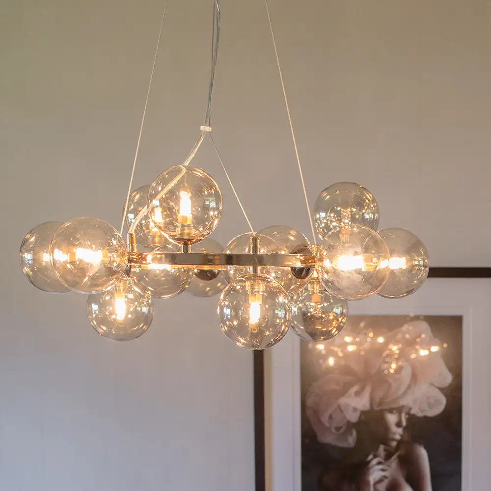 Splendor Loftlampe Ø58cm Guld Amber