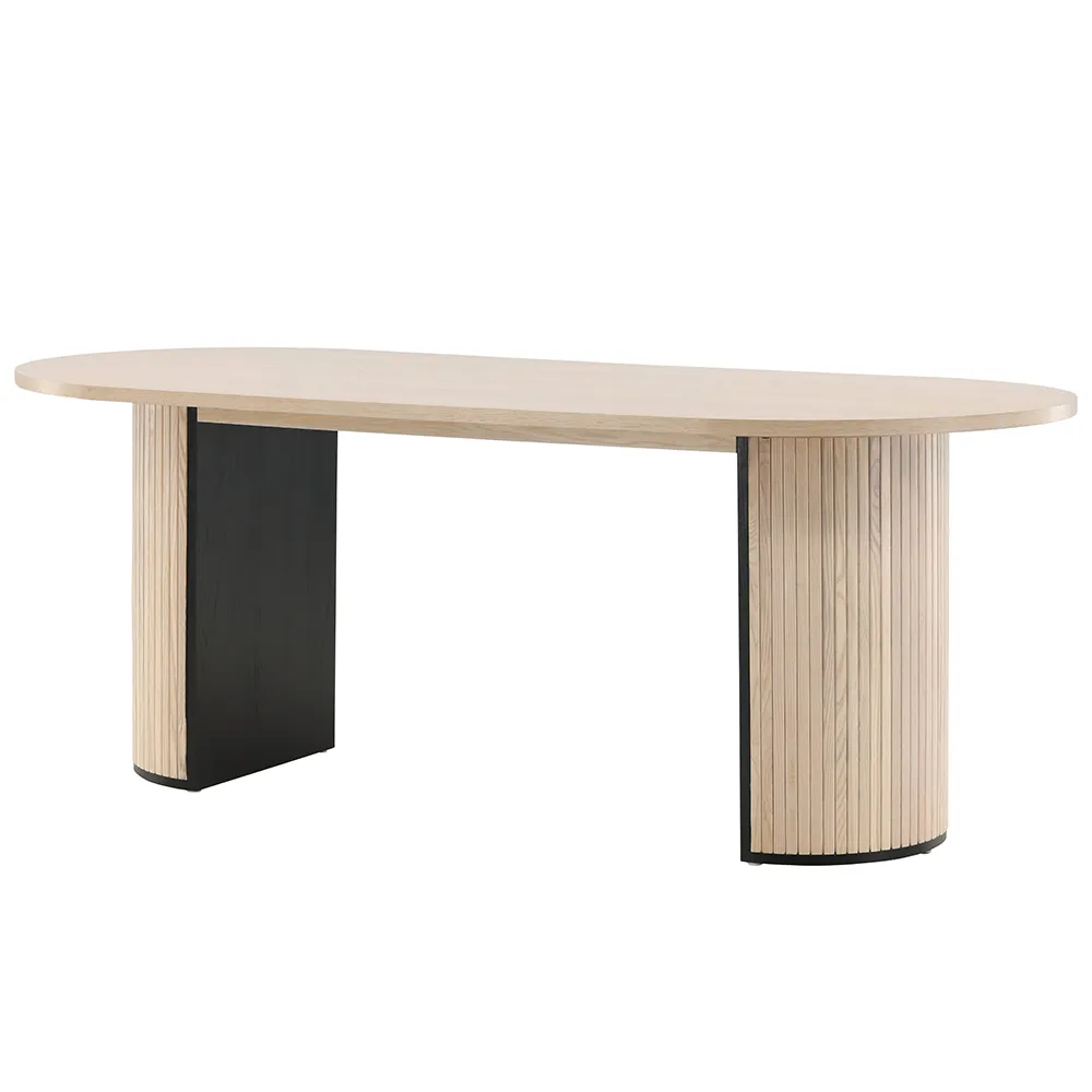 Venture Design Bianca Oval Dining Table White Wash – White Wash Veneer