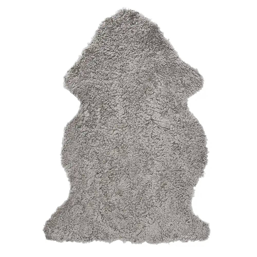 Skinnwille Curly fåreskind 60×95 cm Natural grey