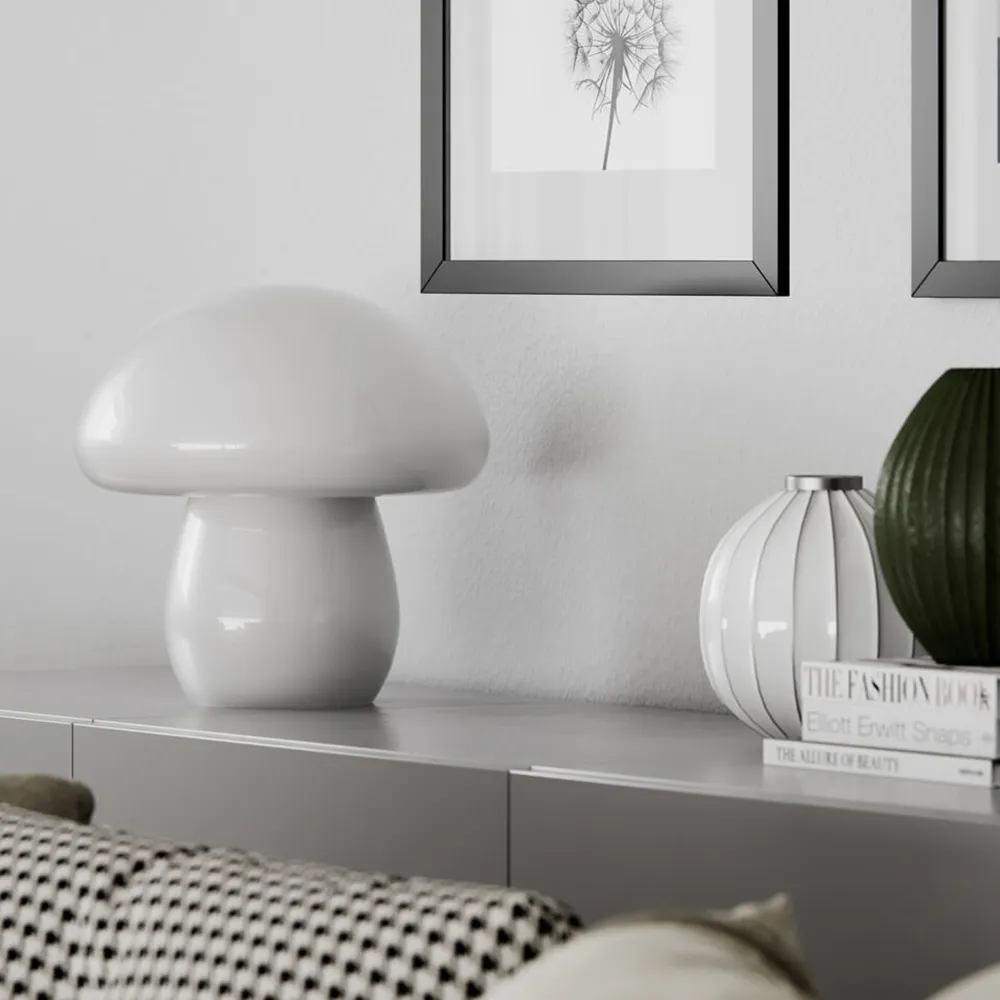 Mira Mushroom bordlampe Hvid